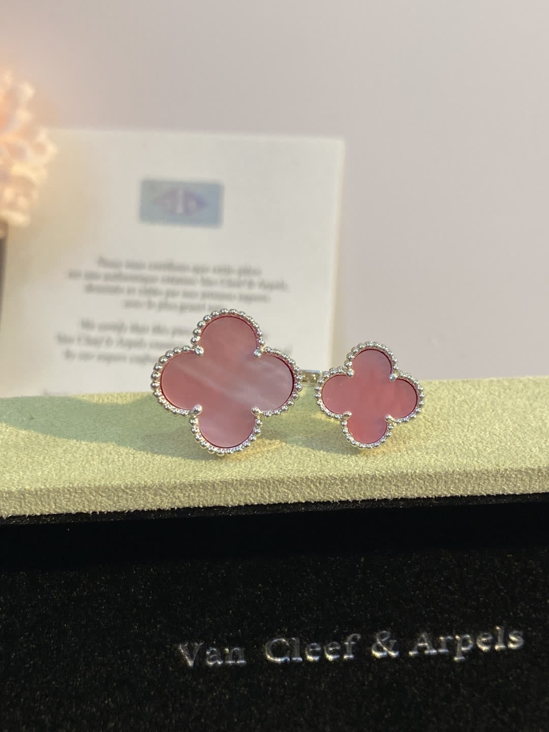 Van Cleef & Arpels Alhambra Pink Mother-of-Pearl Earrings